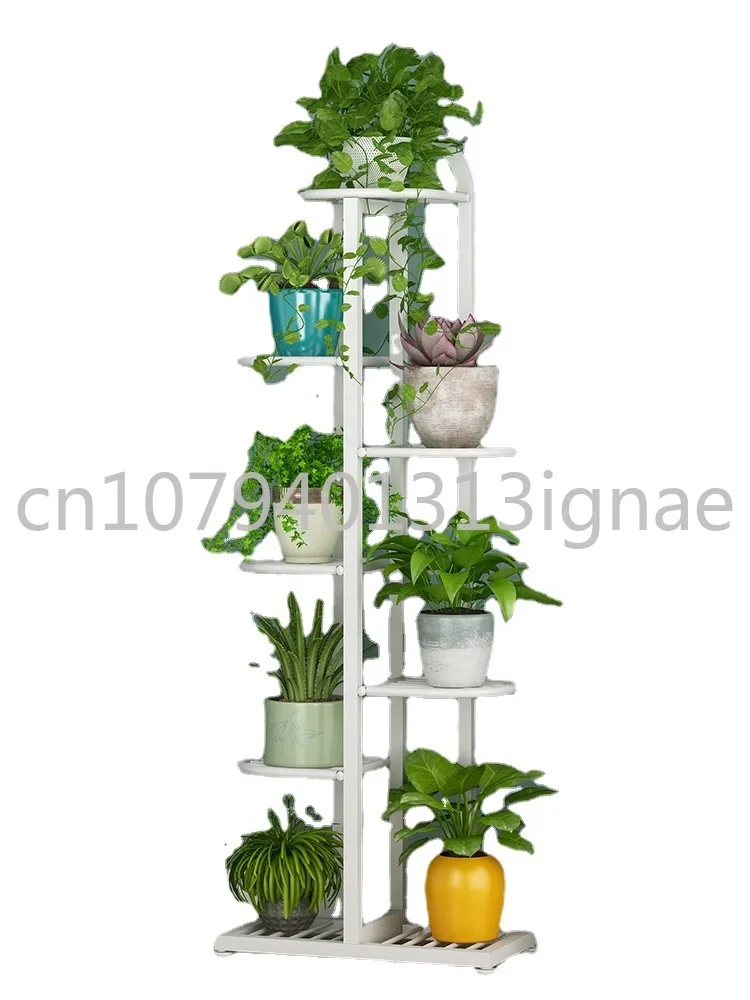 Flower Rack Living Room Floor-Standing Multi-Layer Iron Flower Stand Indoor Green Radish Basin