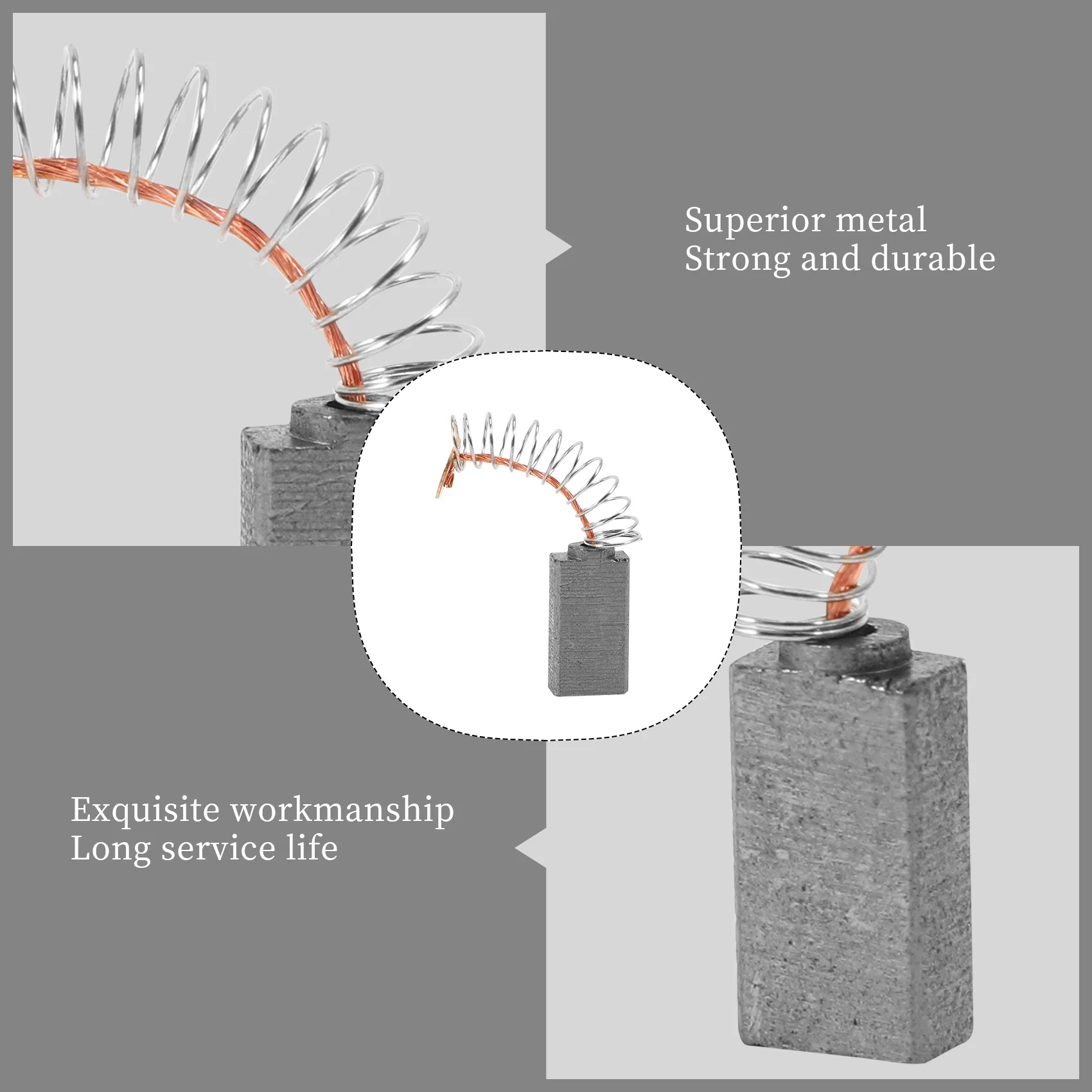 AC88 8 Pcs Carbon Brush Replacement for Angle for Grinder, 14x8x5mm with Spring, for Power Tool Motor