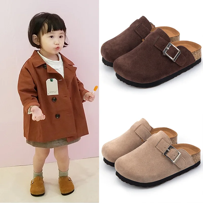 New autumn cork baby girls children\'s shoes belt buckle home boy casual slippers one piece dropshipping