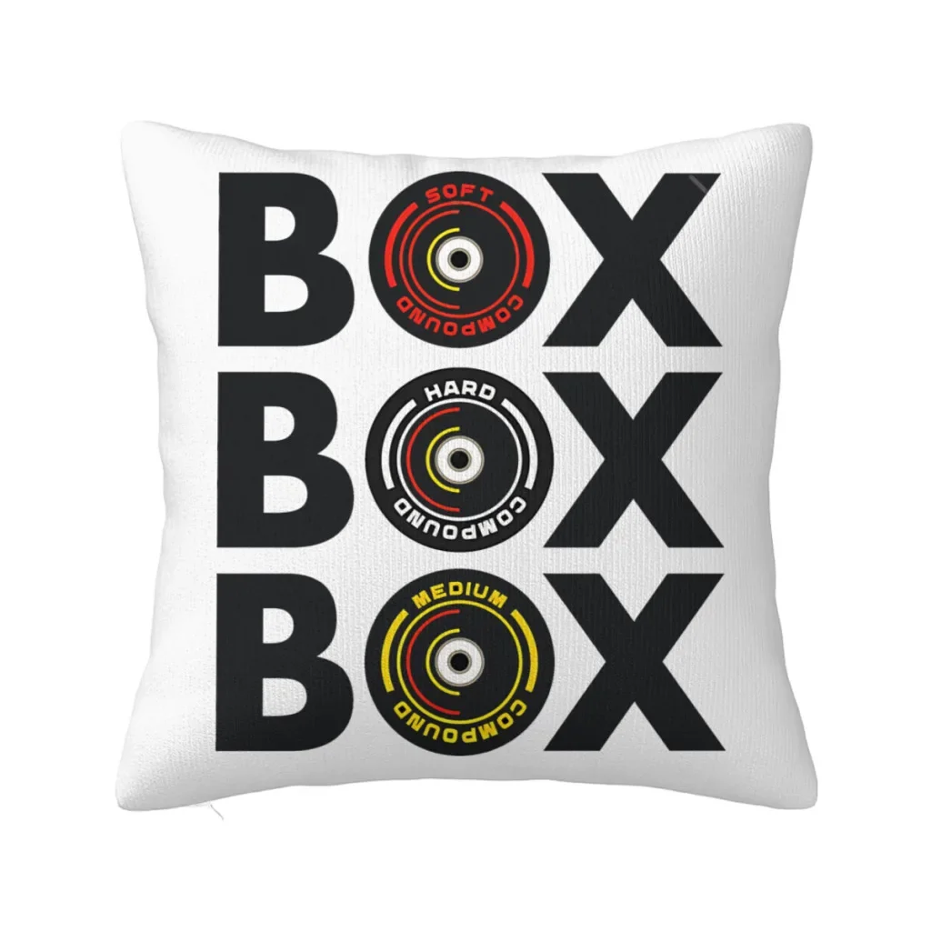 Box Box Box Infographic Tyre Compound Design Cojines Throw Pillow Case F1 Car Racing Cushion Chair Print Decorative Coussin