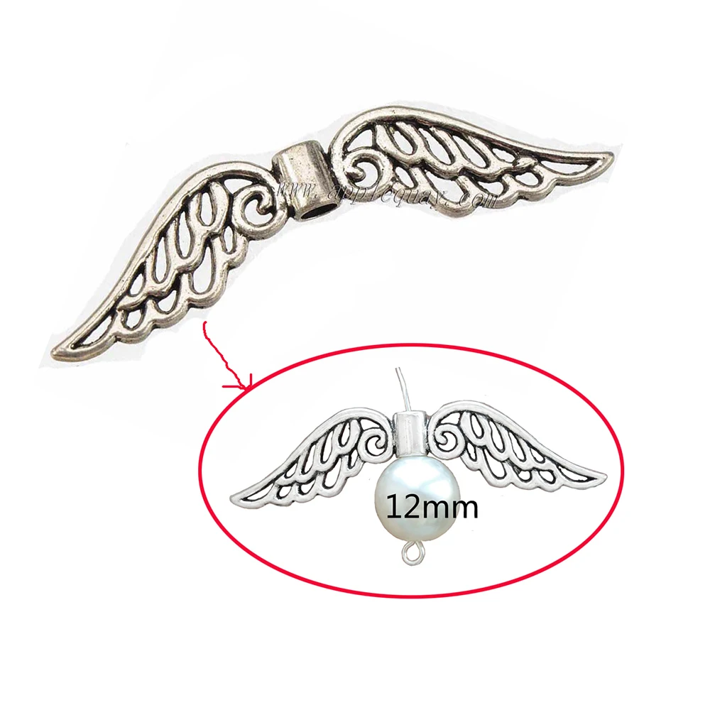 

Separators For Beads Diy Hollow Large Angel Wings Handicrafts Creative Jewellery Components Wholesales Making Of Alloy 20pcs/bag