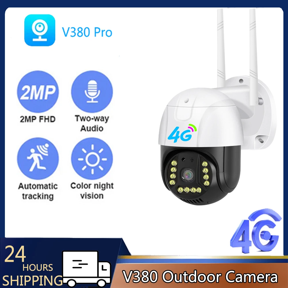 

V380 Pro Indoor and Outdoor Surveillance 4G 2MP WiFi Camera Waterproof IP66 Home Security WiFi Street Camera Auto Tracking CCTV