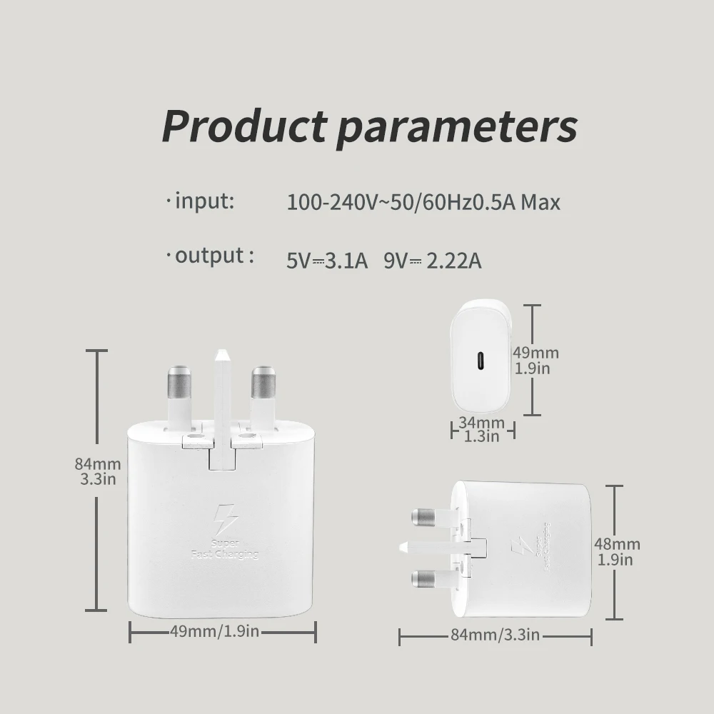 PD 25W Type C Fast Charger Adapter For Samsung