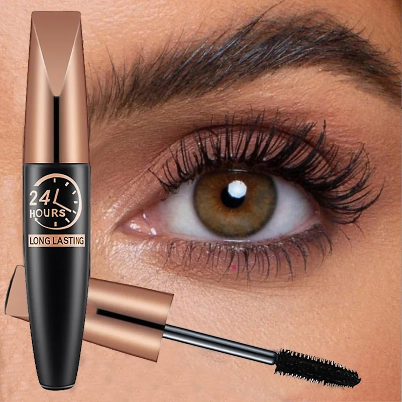 Seide Faser Schwarz Mascara Make-Up Wasserdicht Anhaltende Verlängert Wimpern Verlängerung Nicht-wisch Anti-schweiß Mascara Make-Up Kosmetik