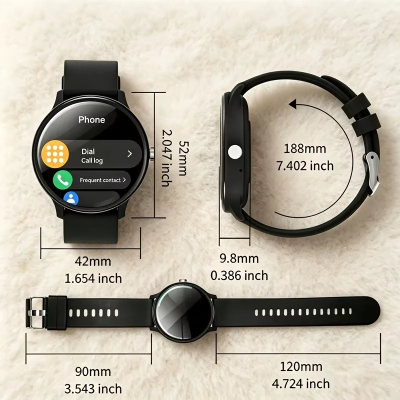Men's 1.5-inch Large Touch Screen Smart Watch