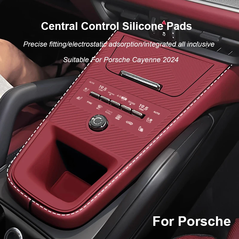 For Porsche Cayenne 2024 2025 Car Interior Central Control Button Protection Pad Silicone Pad Water Cup Panel AntiSlip Dustproof