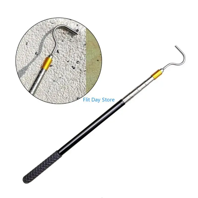 F92C Tainless Steel Pull Rod Snake Hook Telescopic Catcher Tool for Easy to Setups