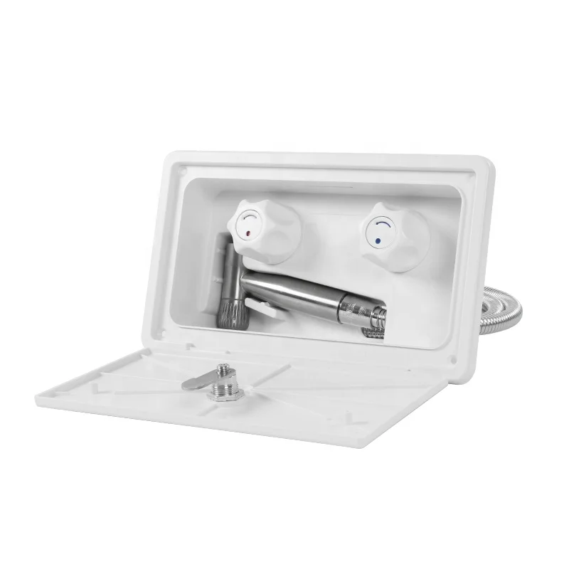 

Caravan Accessories RV External Shower Box with Lock & Stainless Steel 304 Spray Head Rotary Switch for Camper Caravan RV