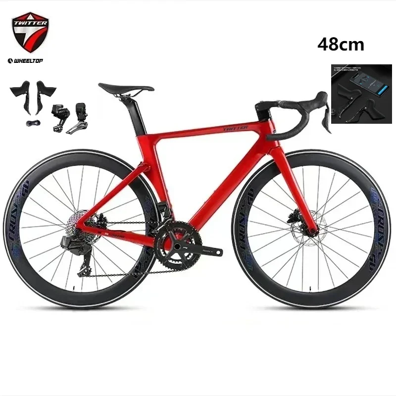 TWITTER Bluetooth Link Electronic Variable EDS-24Speed Hydraulic Oil Disc Brake Wind Racing T800Carbon Fiber Road Bike bicicleta