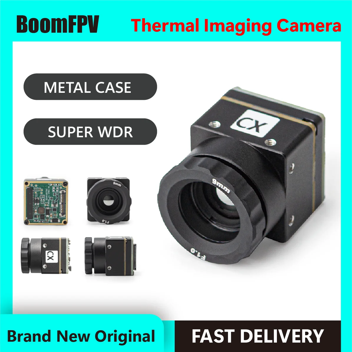 CVBS Analog FPV Drone Thermal Imaging Camera 6/9/13mm Lens Uncooled Long Wave Infrared Camera