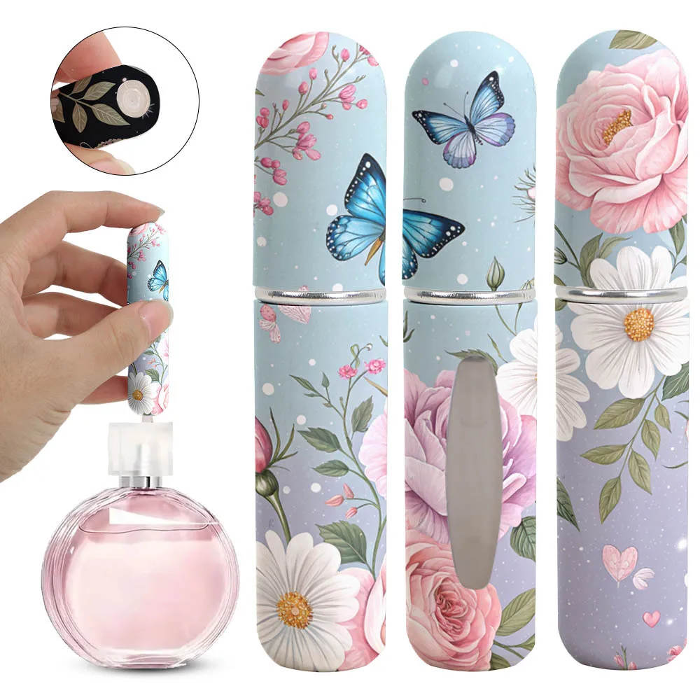 New 5ml Mini Perfume Bottle Empty Refillable Spray Rotating Bottle Portable Storage Sprayer Spray Atomizer Bottle