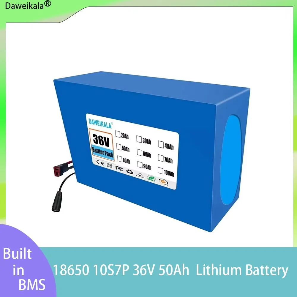 

36V 50Ah 10S7P Lithium Battery Pack-1000W High-Power Electric Scooter Battery for 36V E-Scooters/E-Bikes with Long Range&Enhance