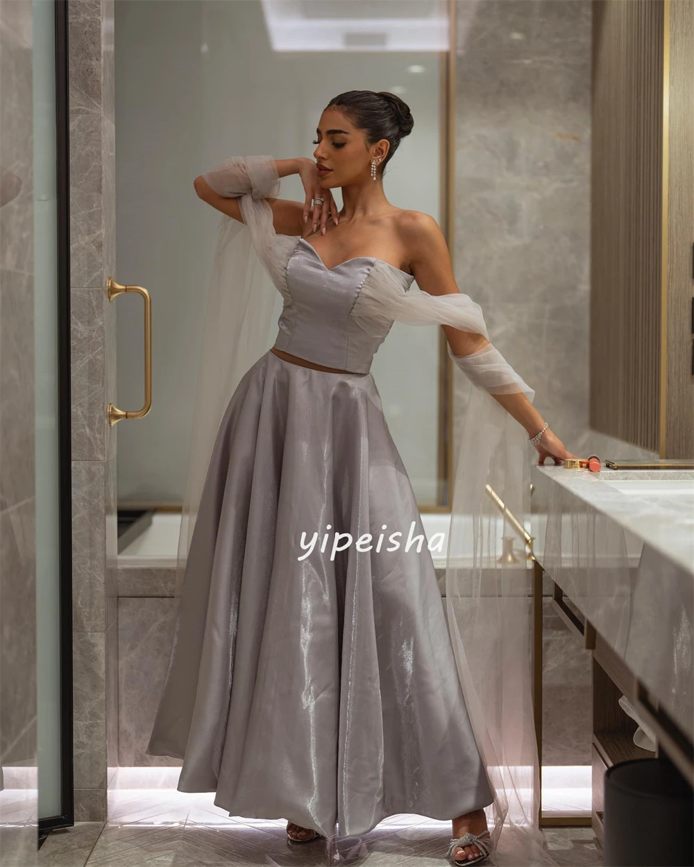 Customized s Ruched Birthday A-line Sweetheart Bespoke Occasion Gown Midi Dresses