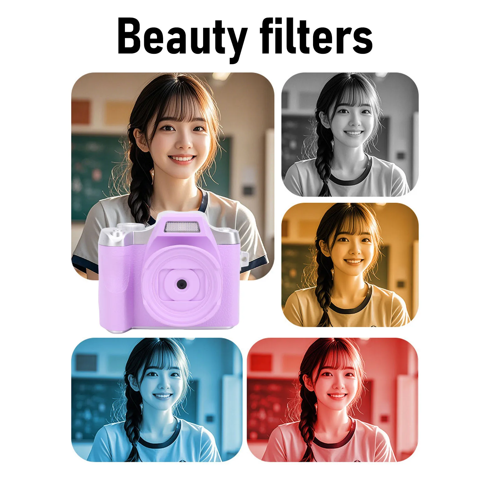 48MP Digital Camera Auto Focus Camera with 18X Digital Zoom 1.54 Inch  Screen for Travel Photography 18x Digital Zoom Camera