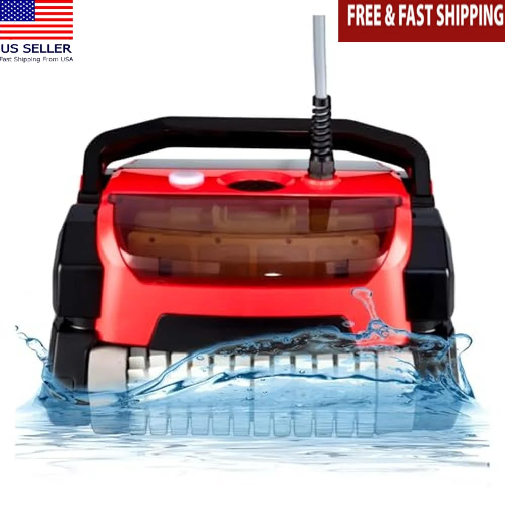 Pool Robotic Cleaner Dual Filter Baskets Automatic Wall Climbing 20 m³/h