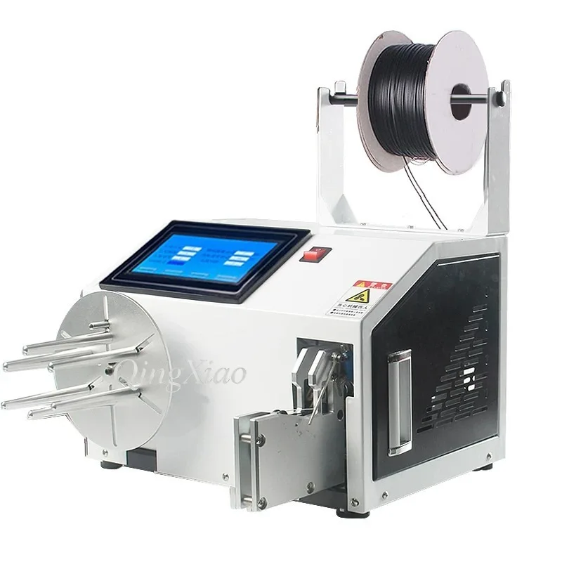 Automatic Wire Winding Tying All-In-One Machine Electric Cable Coiling Bundling Machine Touch Screen Control for Data Cable 220V