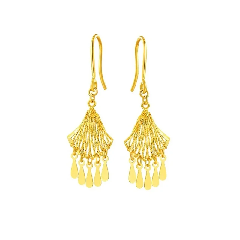 QEENKISS Gold Vintage Water Drop Earrings For Women Wedding Party Birthday Christmas Bride Mother Girlfriend Ladies Gifts EG5455