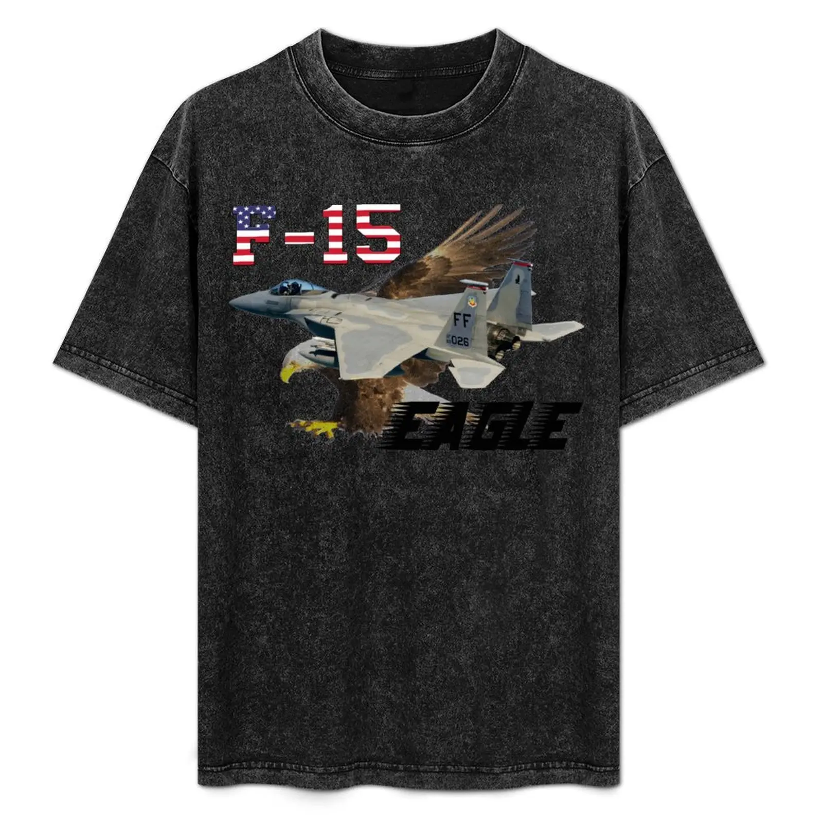 

F-15 Eagle USAF Bald Eagle T-Shirt Festival Casual Short Sleeve