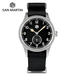 San Martin 36mm Pilot Quartz Watch RONDA 6004 VH31 For Men Wristwatch Nylon Strap Luminous Military Orologio Uomo 10Bar SN0105XA