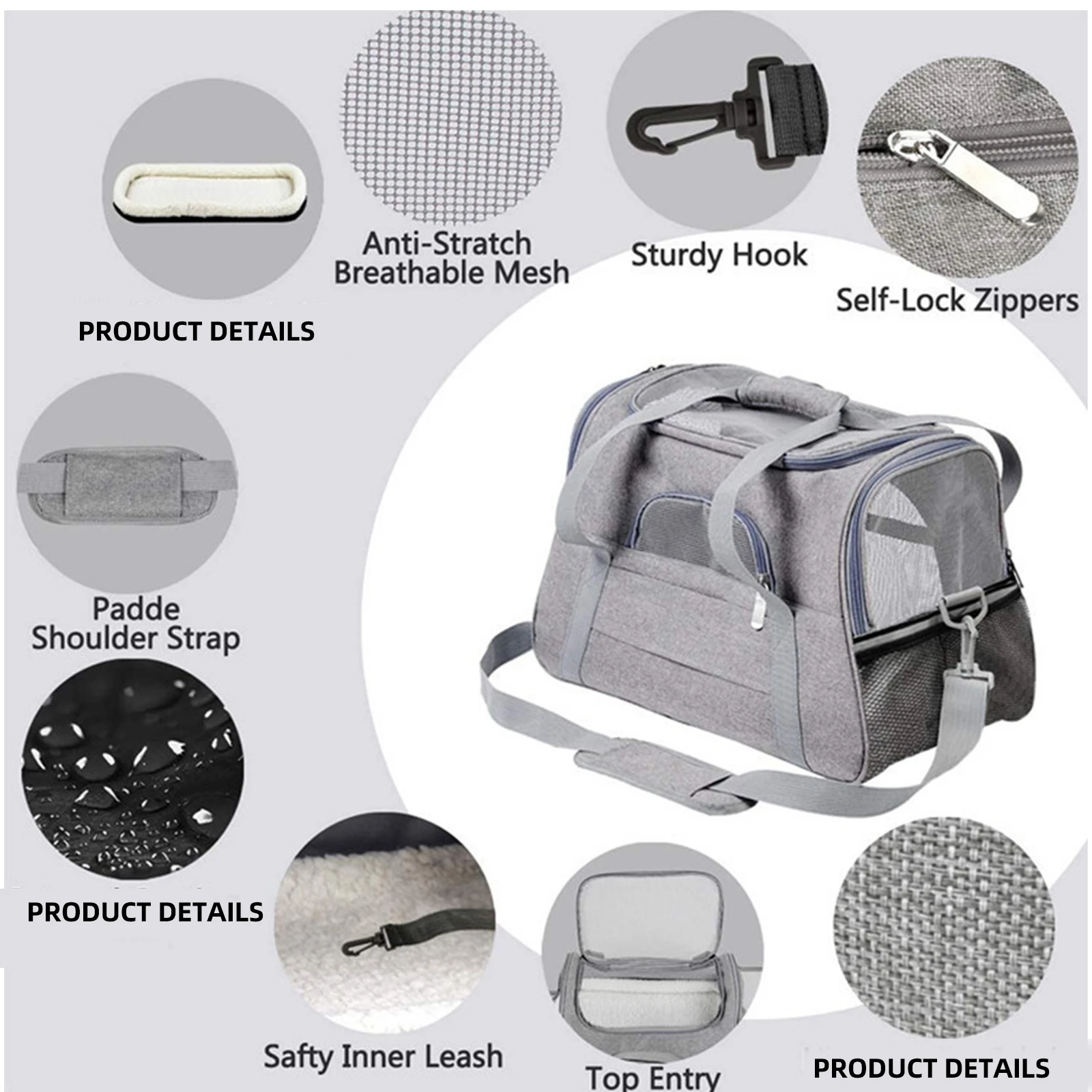 

Pet Carrier Bag Collapsible Breathable Mesh Puppy Dog Cat Travel Carrier Storage Backpack Outdoor Portable Breathable Pet Bag