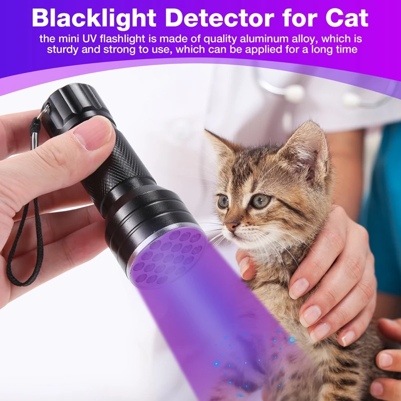 UV Black Light Flashlight 21 LED Flashlight Detector For Dog Pet Urine Handheld UV Black Light Torch For Stains