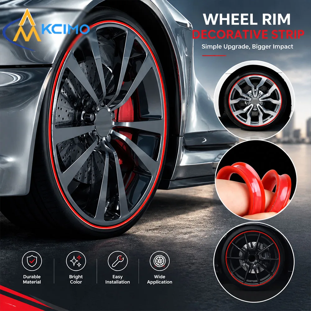 Car Wheel Rim Decorative Strip Auto Wheel Hub Protector Trim Sticker Car Exterior Decoration Accessories