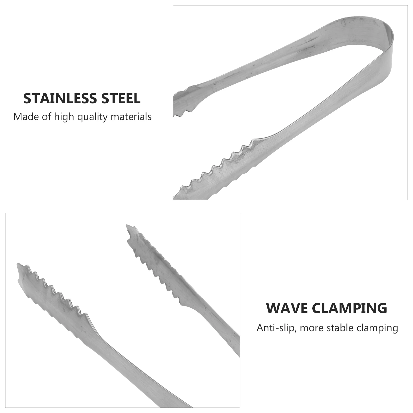 

5Pcs Stainless Steel Ice Tongs Mini 13cm Clear Acrylic Kitchen Serving Food Tongs Bar Catering Buffet