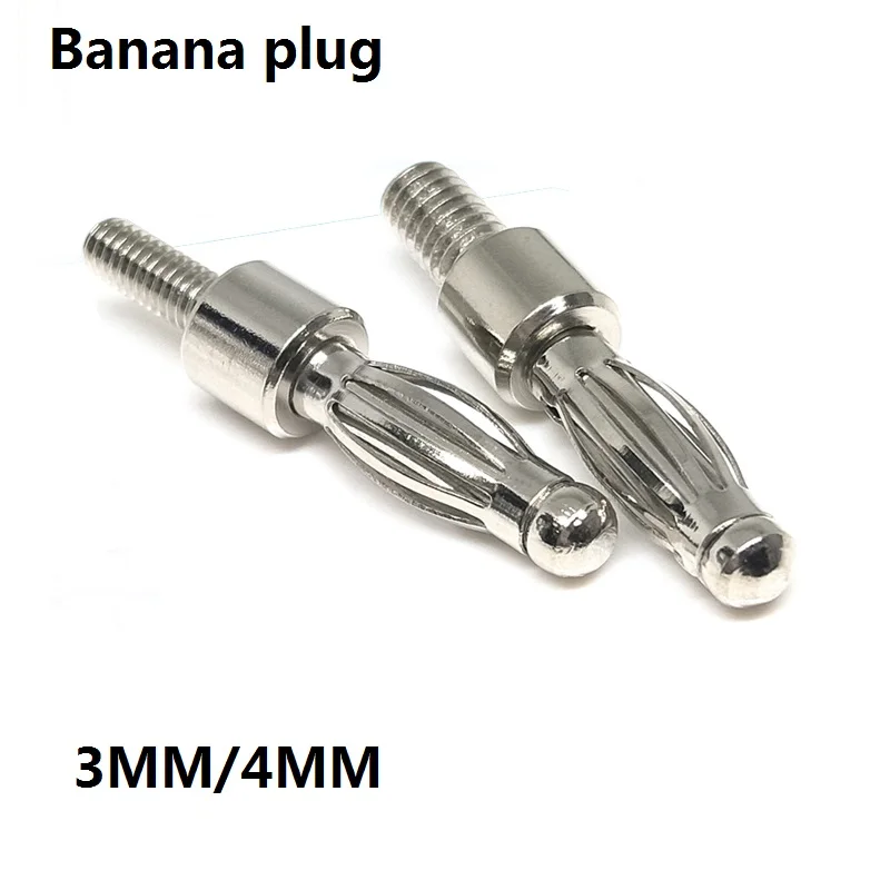 M4/M3 banana plug with screw teeth, pressure rod head welding, high current lantern plug fixture accessory 3MM/4MM