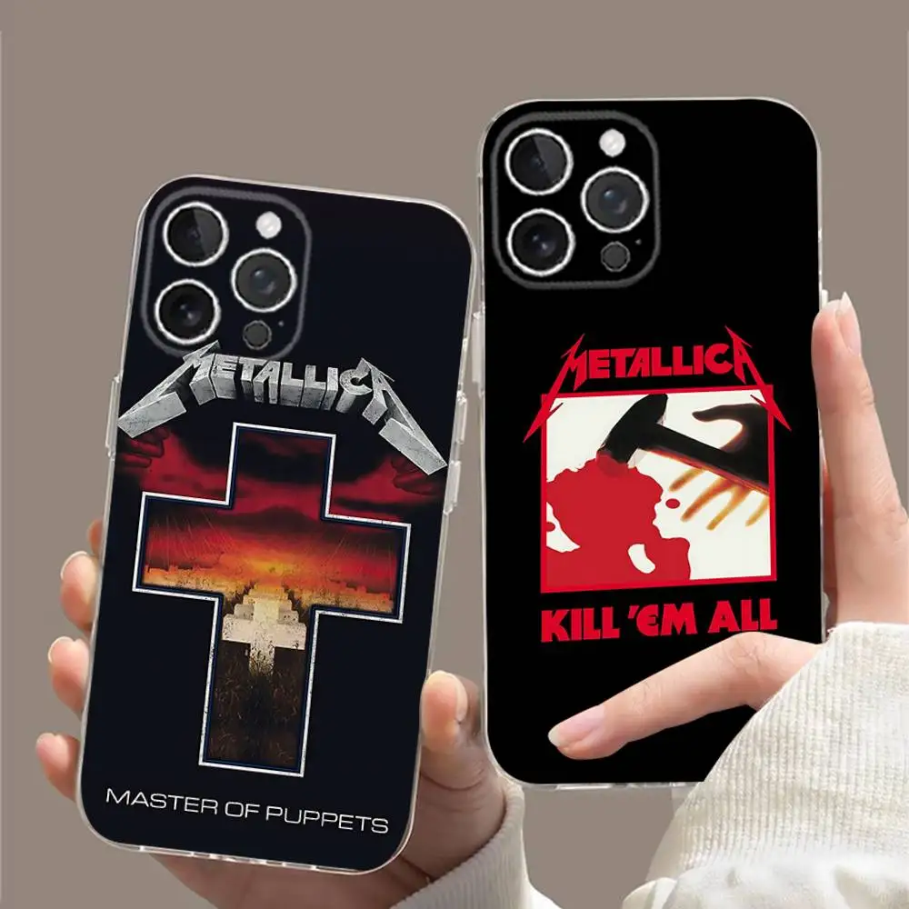 Прозрачный чехол для телефона с логотипом Metallica для iPhone 17, 16, 15, 14, 13, 12, 11 Pro, Pro Max, Mini, Plus