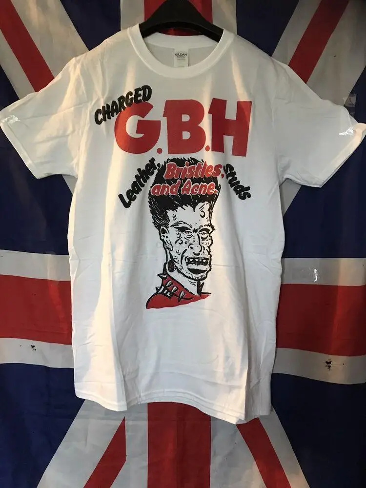 Charged Gbh Tshirt Leatherstudsbristles & Acne Hard Core Punk Metal Medlrgxl