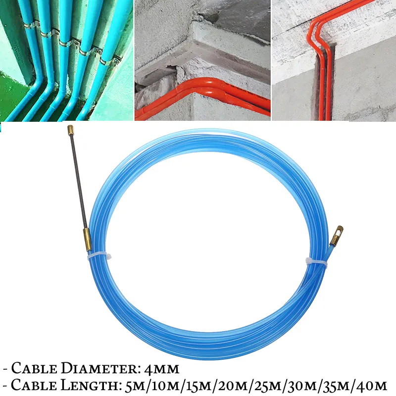 Extracteurs de câble électrique FiViolet, dispositif de guidage durable, conduit de salle, Rodder, fil de ruban de poisson, longueur de 5m à 40m, 4mm