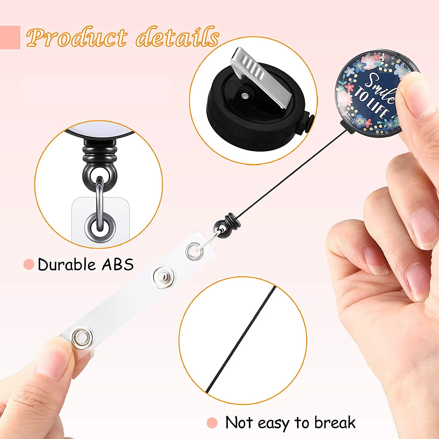 10 Pieces Badge Reel with Motivation Quotes Retractable ID Badge Holder Inspirational Badge Reels with Clip