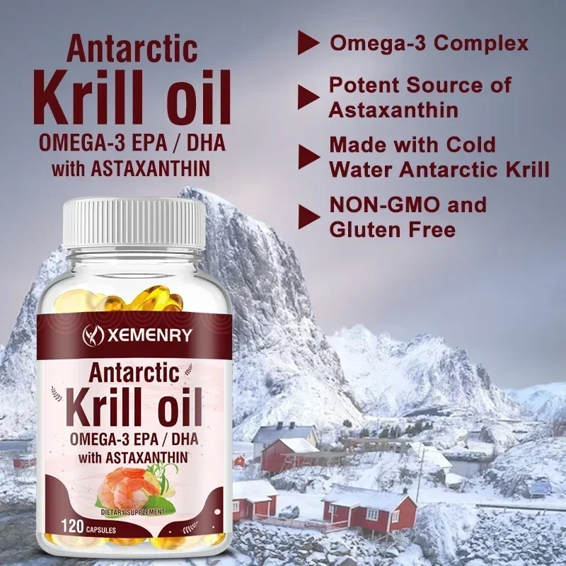 Suplemento de aceite de Krill: apoya la salud de huesos, corazones, cerebros y articulaciones, aumenta la producción energética y mejora el suplemento de inmunidad