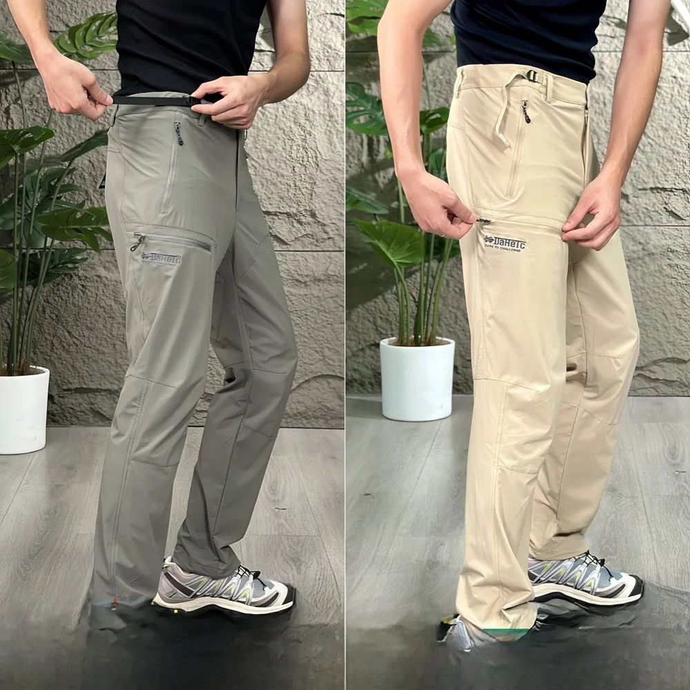 

Lightweight Breathable Waterproof 3D Cut Summer Men's Hiking Casual Cargo Pants Elastic Waist Straight Leg Zipper Fly