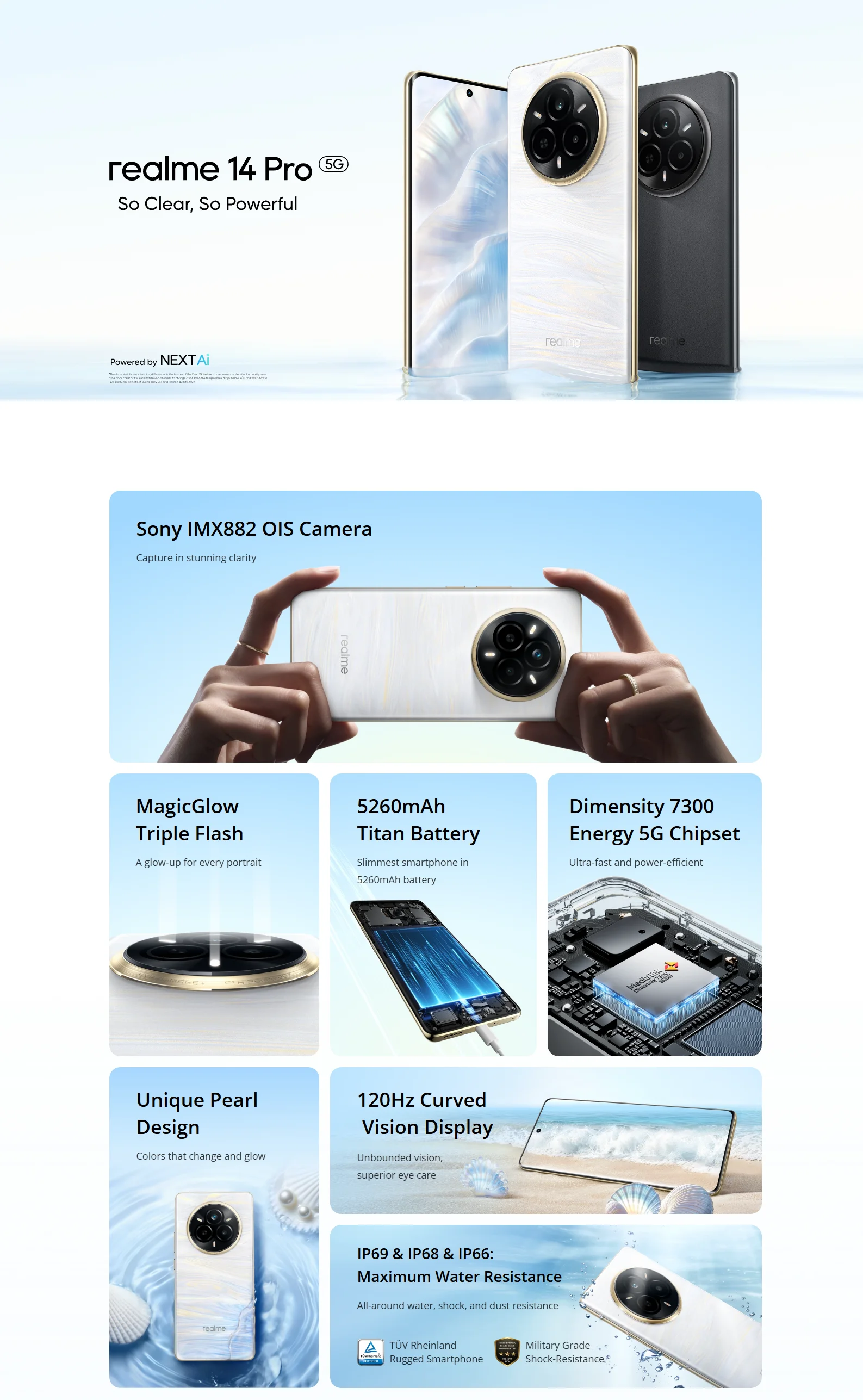 Global Version realme 14 Pro 5G Smartphone 50MP Sony IMX882 OIS Camera Dimensity 7300 Energy 120Hz Curved Vision Display IP69