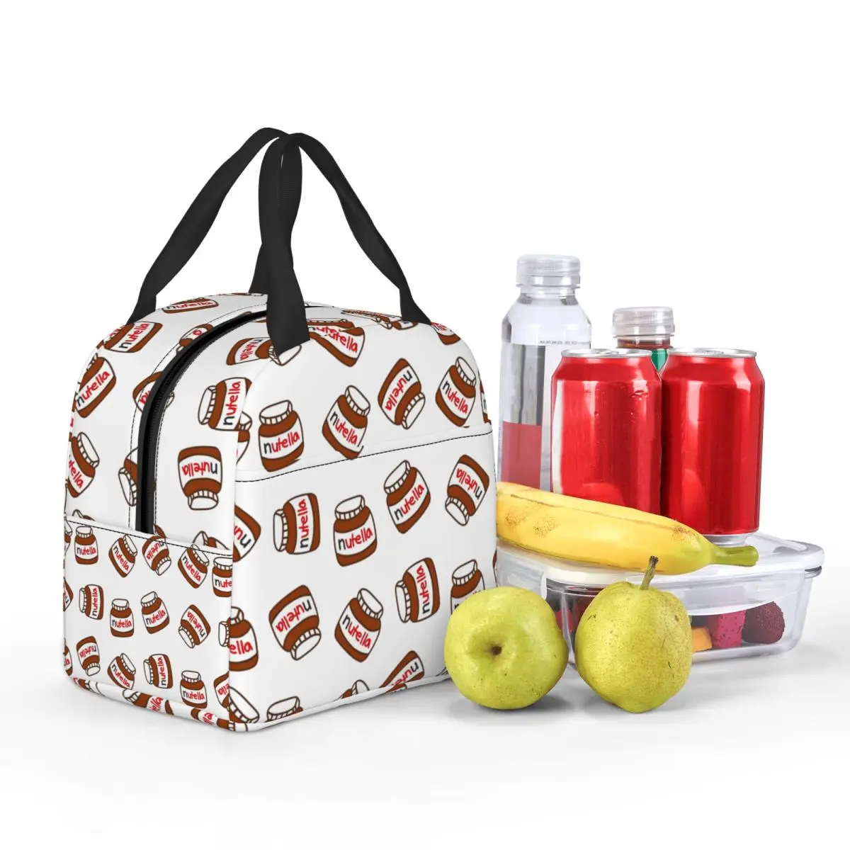 Custom Nutellas Chocolate Lunch Box Women Waterproof Thermal Cooler Food Insulated Lunch Bag School Resuable Picnic Tote Bags