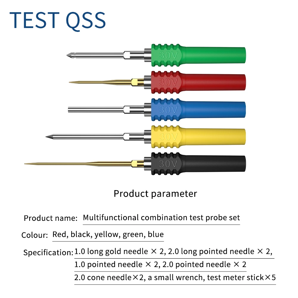 QSS Multimeter Multi-Function Replaceable Test Probe Pin Kit for Automotive Electric Diagnostic Repair Tools  DIY Q.T8001-1