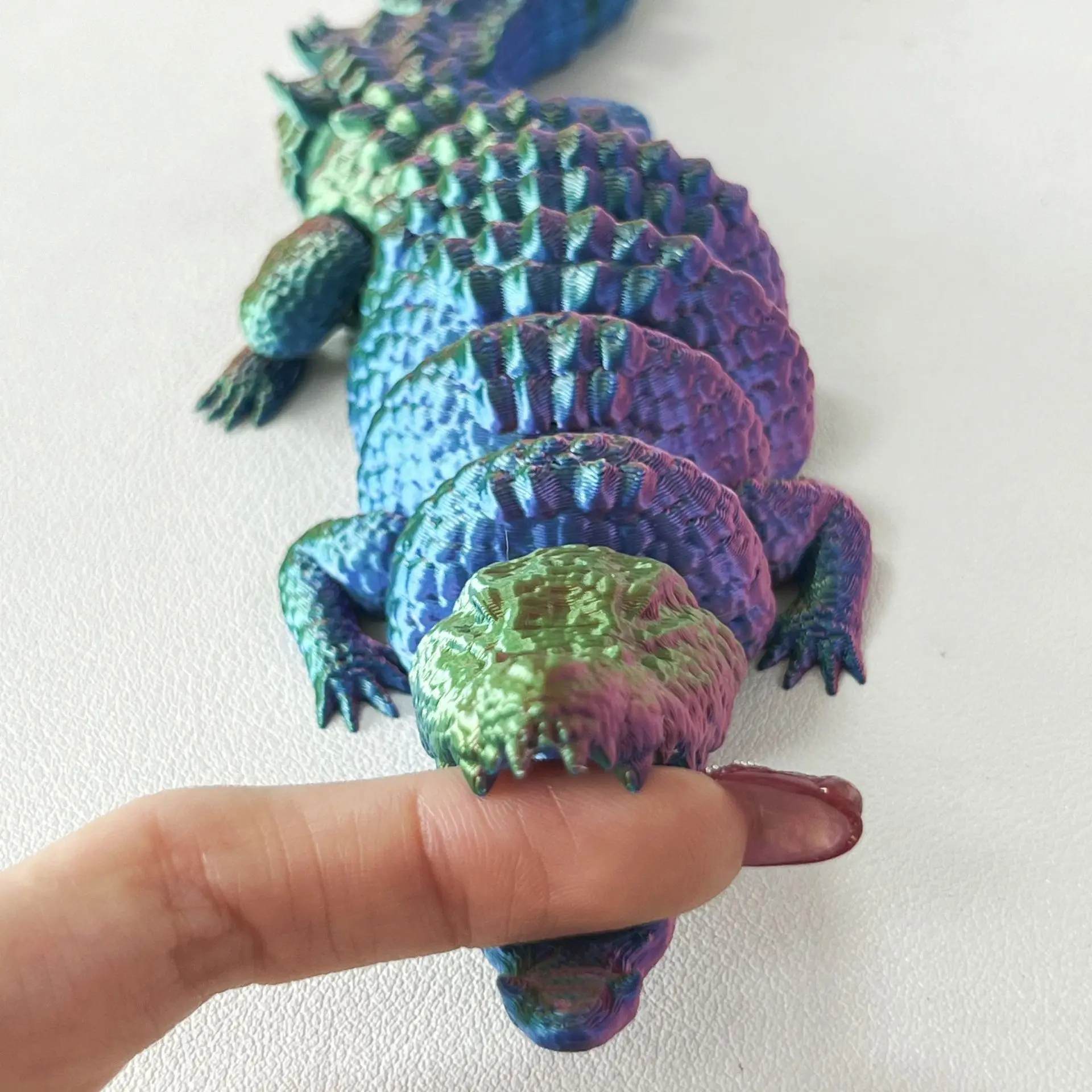 New 3D Print Fat Belly Crocodile Toys Full Body Movable Open Mouth Simulation Animal Crocodile Figure Model Home Decoration
