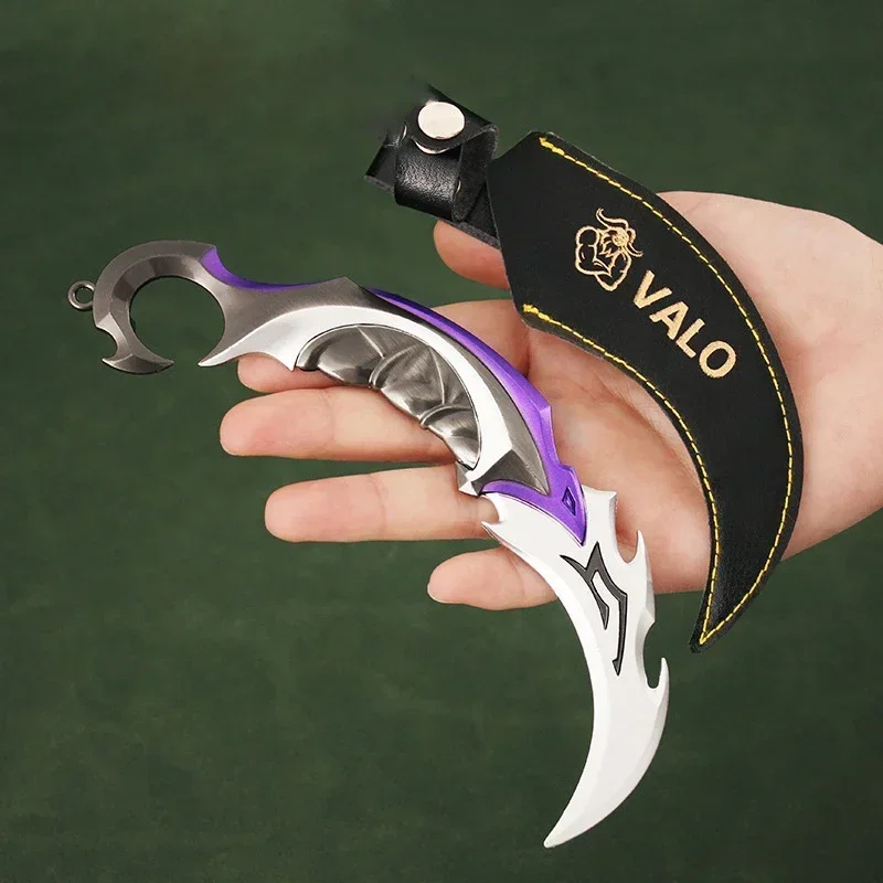 Valorant Keychain Peripheral Melee Weapon Reaver 2.0 Karambit Knife Purple and Blue Samurai Sword Weapon Model Gift Toys Game