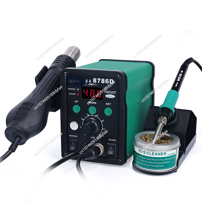 Digital display two-in-one hot air gun welding table temperature regulation soldering iron dismantling welding