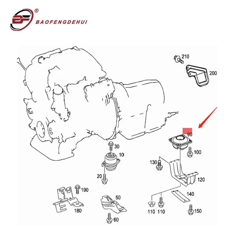 Engine Support Bearing Transmission Mount For Mercedes Benz GL-CLASS SUV X164 X166 M-CLASS W166 R-CLASS MPV W251 A1662401118
