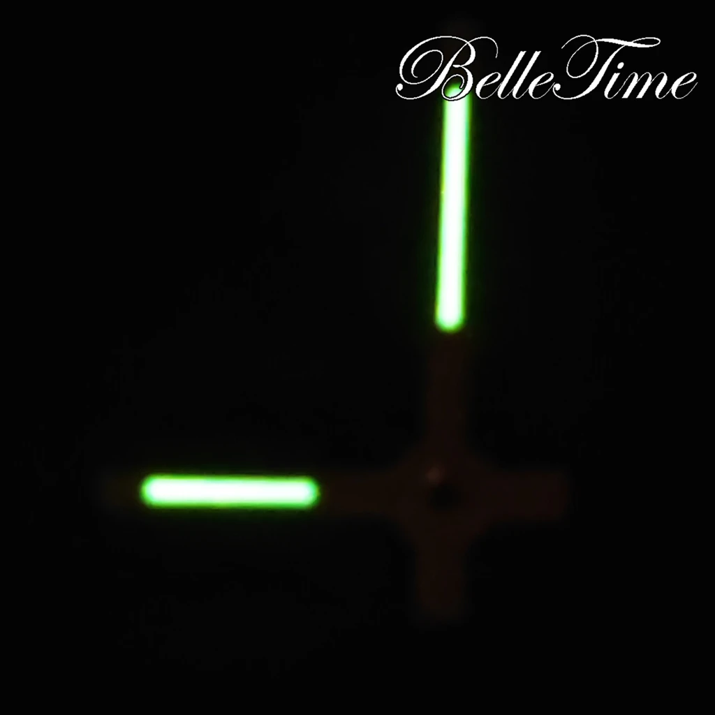 28.5mm  Wave Textured Watch Dial + Hands Green Luminous Watch Replacement Accessories Fit  NH35 NH36 Movement - view 6