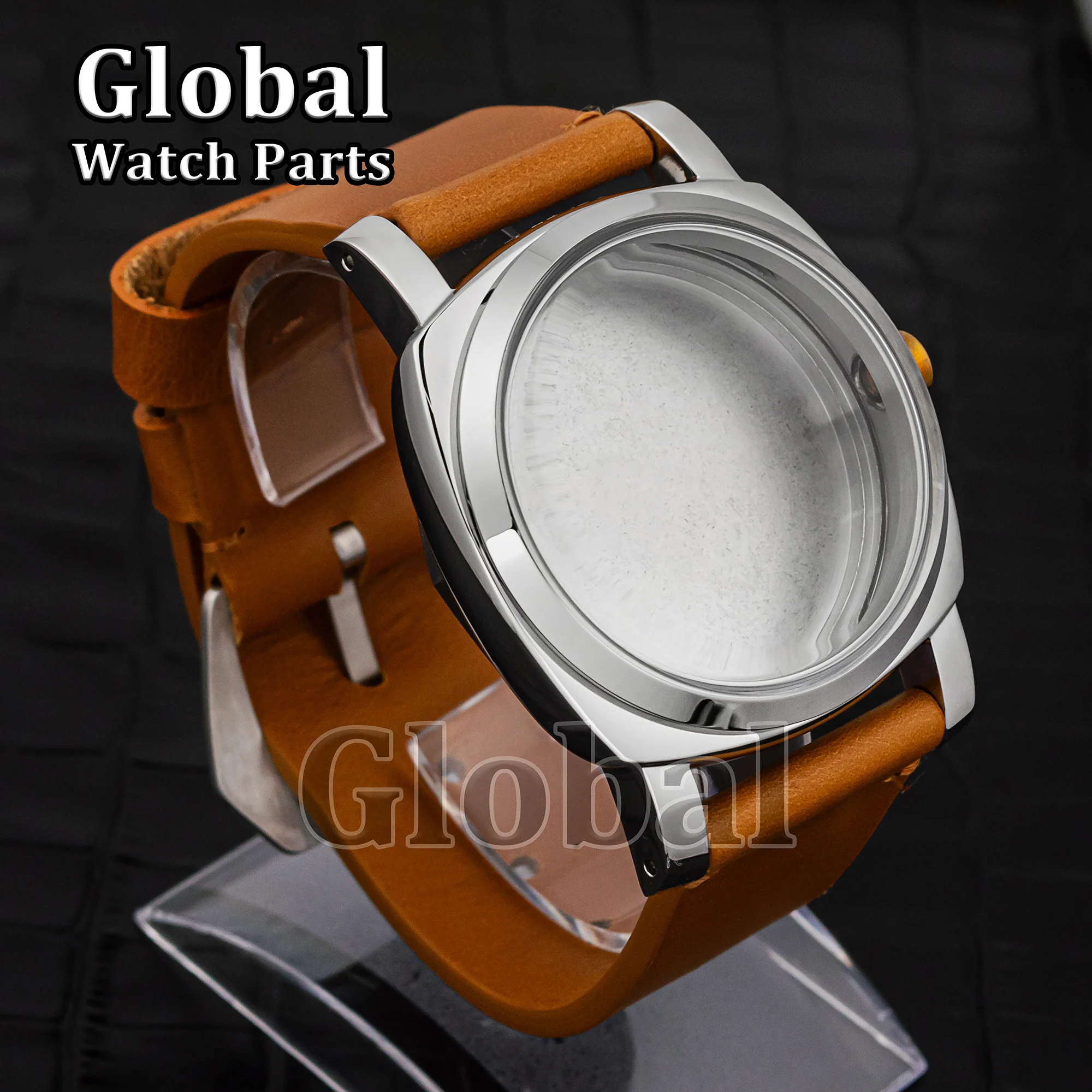 

High Quality Stainless Steel Watch Case for PAM6152 47mm 100M Waterproof Fit ETA 6497/6498/ST3600 Movement Genuine Leather Strap