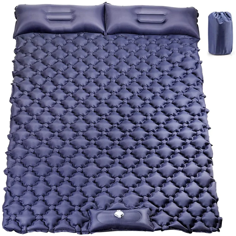 

Double Camping Sleeping Pad Upgraded Foot Press Inflatable Camping Pads with Pillow Air Mattresses for Tents Hiking Backpacking