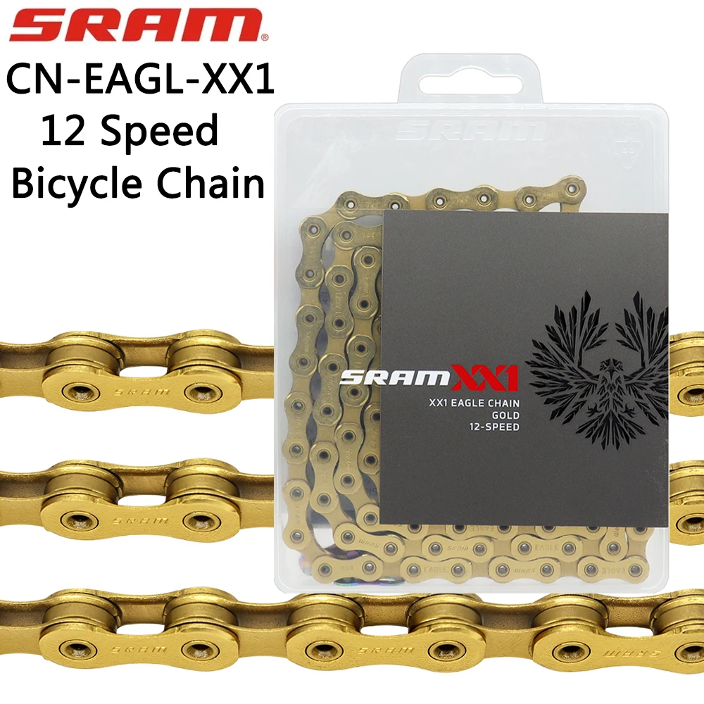 

SRAM Eagle XX1 Golden Bicycle Chain CN-EAGL-XX1-A1 12 Speed 126L Powerlock Hollowpin Chain for MTB Road Bike Original Parts