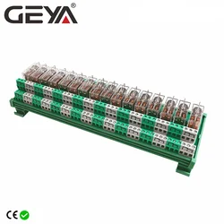 GEYA 2NG2R 16 Channel Relay Module  PLC 2NO 2NC 12VDC 24VDC DPDT Relay Replaceable