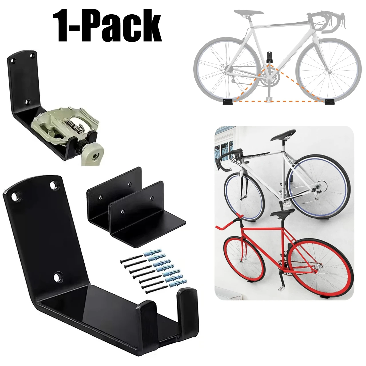 

Кронштейн для велосипеда на 1 шт., настенный, сверхпрочный, горизонтальный, для хранения велосипедов в гараже, квартире, на ферме