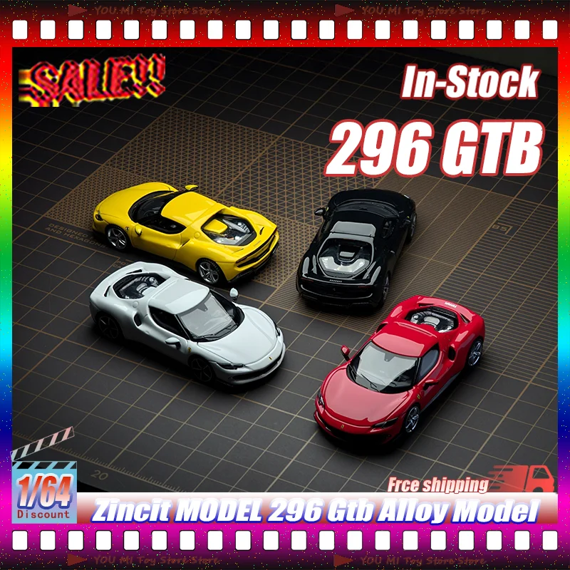 

Zincit Model 296 Gtb New In Stock 1:64 Alloy Diecast Sports Car Model Simulation Decoration For Car Collection Enthusiasts Gifts