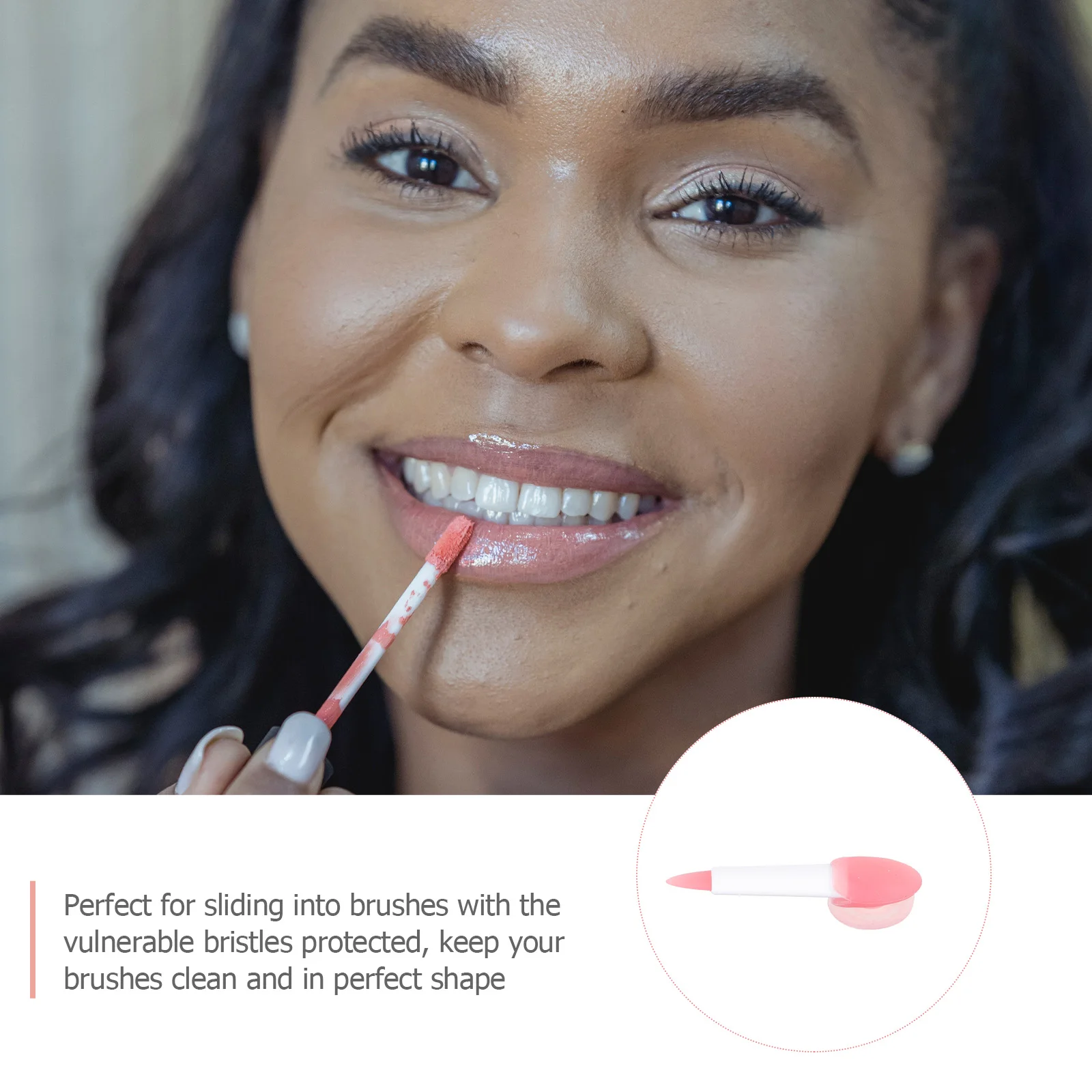 

10Pcs Small Silicone Lip Brush Cover Dustproof Makeup Brush Protector Reusable Bristle Holder for on-The-