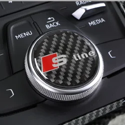 High Quality Carbon Fiber Control Knob Panel Decorative Trim Stickers Accessory For Audi Sline A4L A5 A3 A6L Q2L Q5L Q7 A1 A4 B8